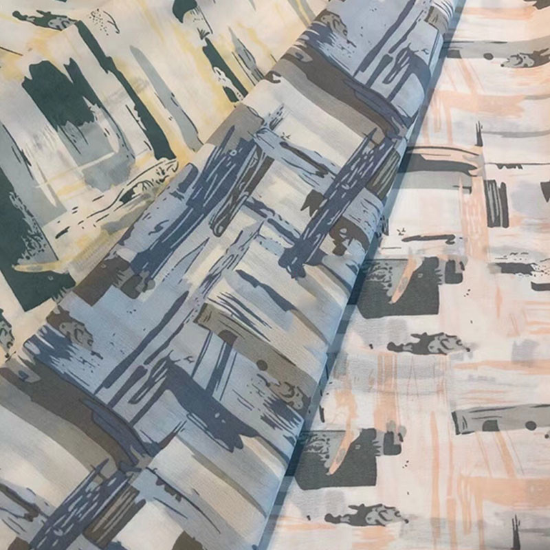 Customized Tye Dye Polyester Dress Fabrics 150cm Woven Print Fabric