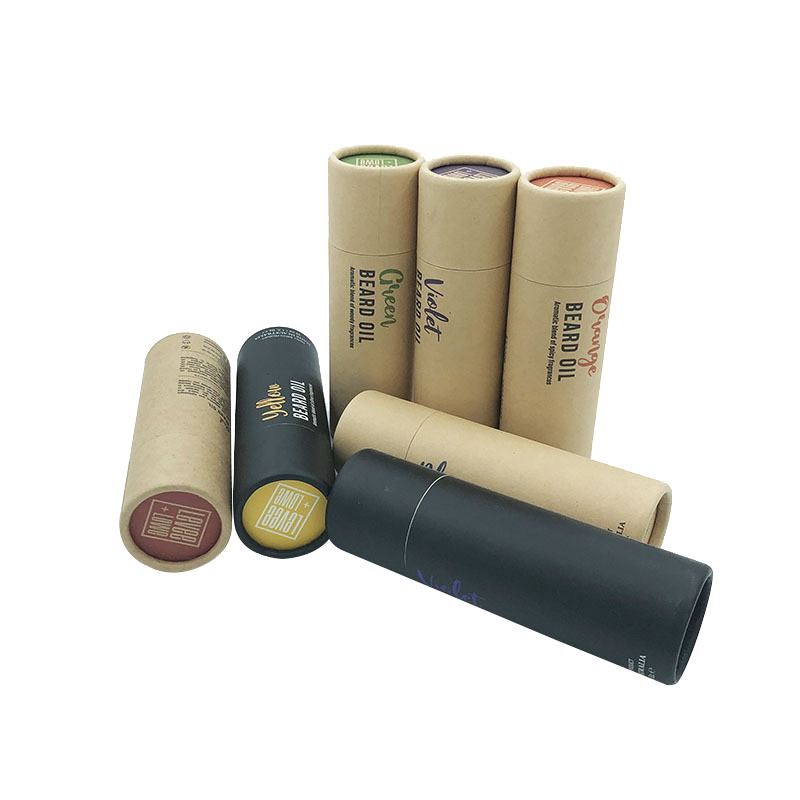 Eco Friendly Cylindrical Paper Lip Balm Tube Containers With Lids