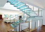 Commercial Straight Flight Staircase , Steel Structure Staircase Uninterrupted