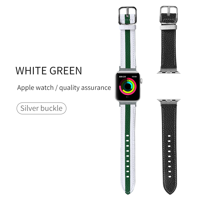OEM ODM Double Sided Band Leather Watchband for Apple Watch Band 38 40 41 42 44 45mm Strap