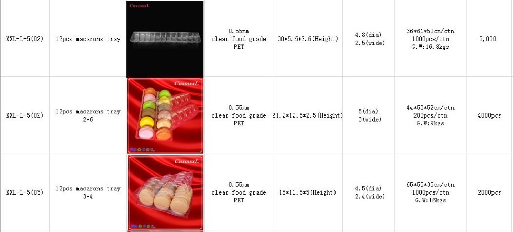 macaron box packaging plastic inner tray clear plastic tray macaron holder blister tray for big size 6pcs macaron