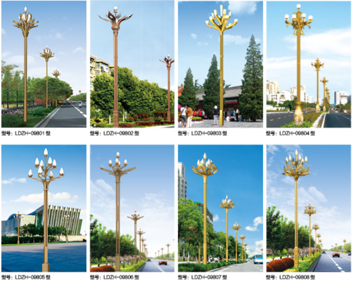 PF0.9 Aluminium Parking Lot magnolia shape LED Street Light with high pole 200W 160lm/W 100-265V