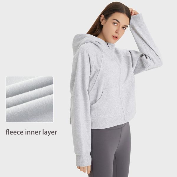Winter Women's Casual Zip Up Hoodie Jacket Long Sleeve Hooded Sweatshirt With