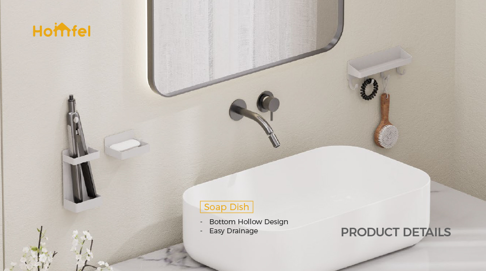 Single Tier Magnetic Attraction Shower Rack For No Drilling Wall Mounting In Bathroom