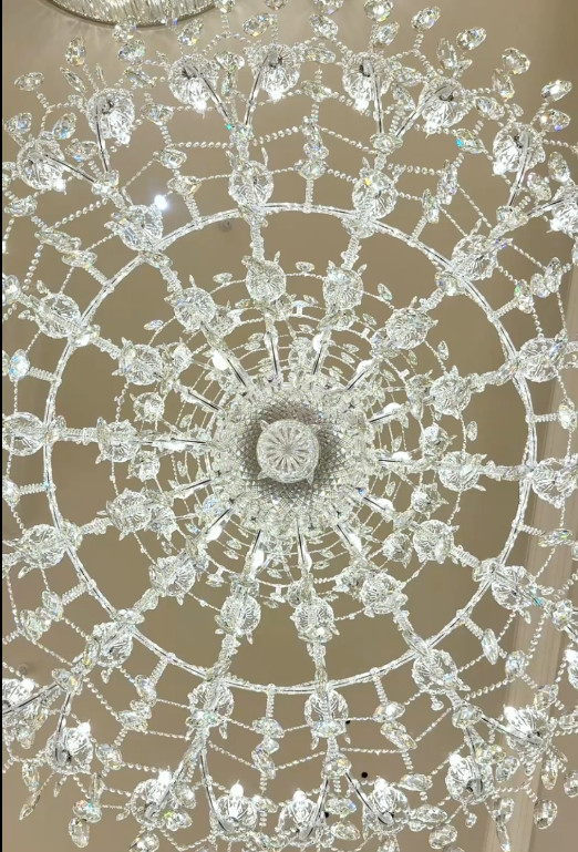 Realistic Transparent Large Chandeliers For Two Story Foyers Europe And America