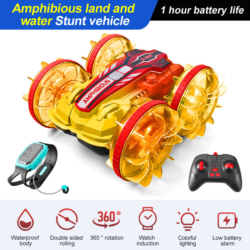 14 Years up Colorful Lighting Double-sided Stunt Remote Control Car with Dual Control