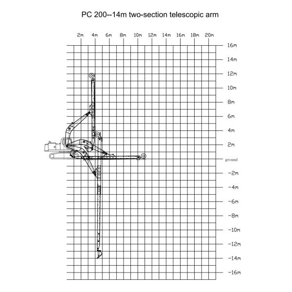 14m Telescopic Excavator Telescopic Arm for Excavator Hydraulic Telescoping Excavator