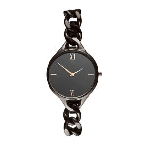 China Gunblack Coated Ladies Bracelet Watches Waterproof With Japan Movt on sale