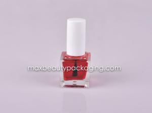 China shiny white nail polish cap 12ml square classic glass nail polish bottle plastic cosmetic nail polish packaging wholesale