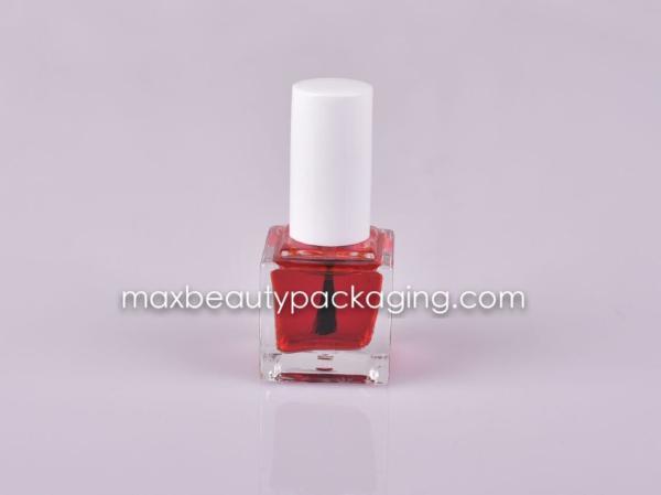 shiny white nail polish cap 12ml square classic glass nail polish bottle plastic