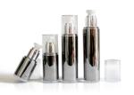 Silver Aluminum Cream Pump Bottle / Eye Serum Airless Dispenser Bottles