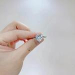 3.5G 925 Sterling Silver Wedding Rings With Diamonds Zircon