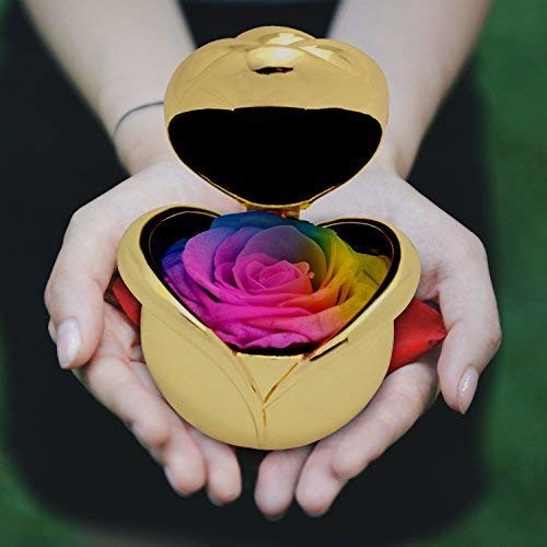 Preserved rose flower rose ring box ring boxes jewellery metal rose ring box wedding