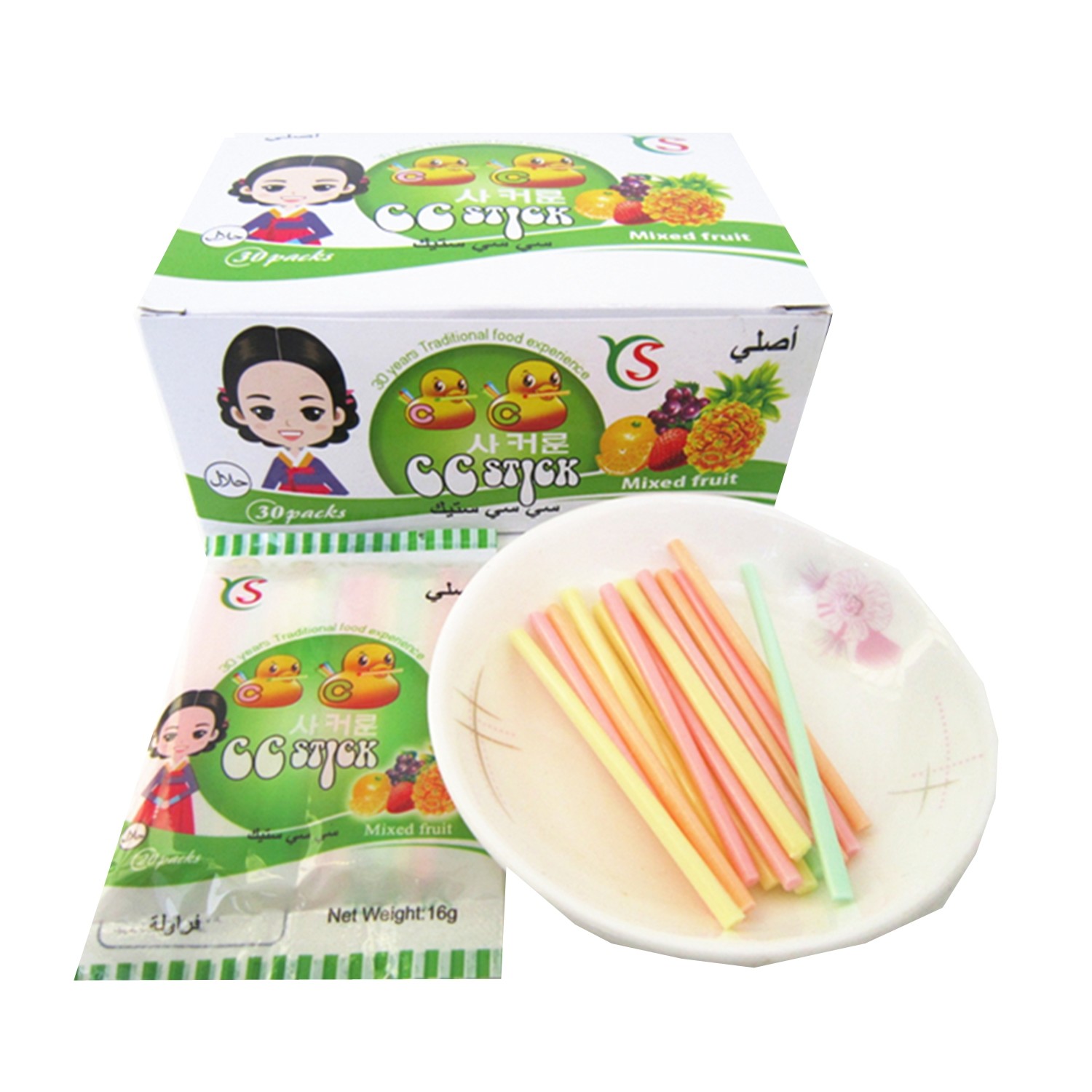 Assorted Fruit Flavor Powdered Stick Energy Candy Pineapple Strawberry