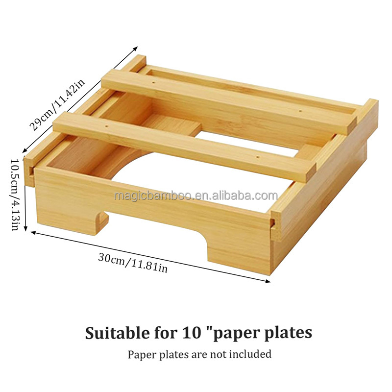 Tableware Type Dinnerware Bamboo Under Cabinet Paper Plate Dispenser for Your Kitchen