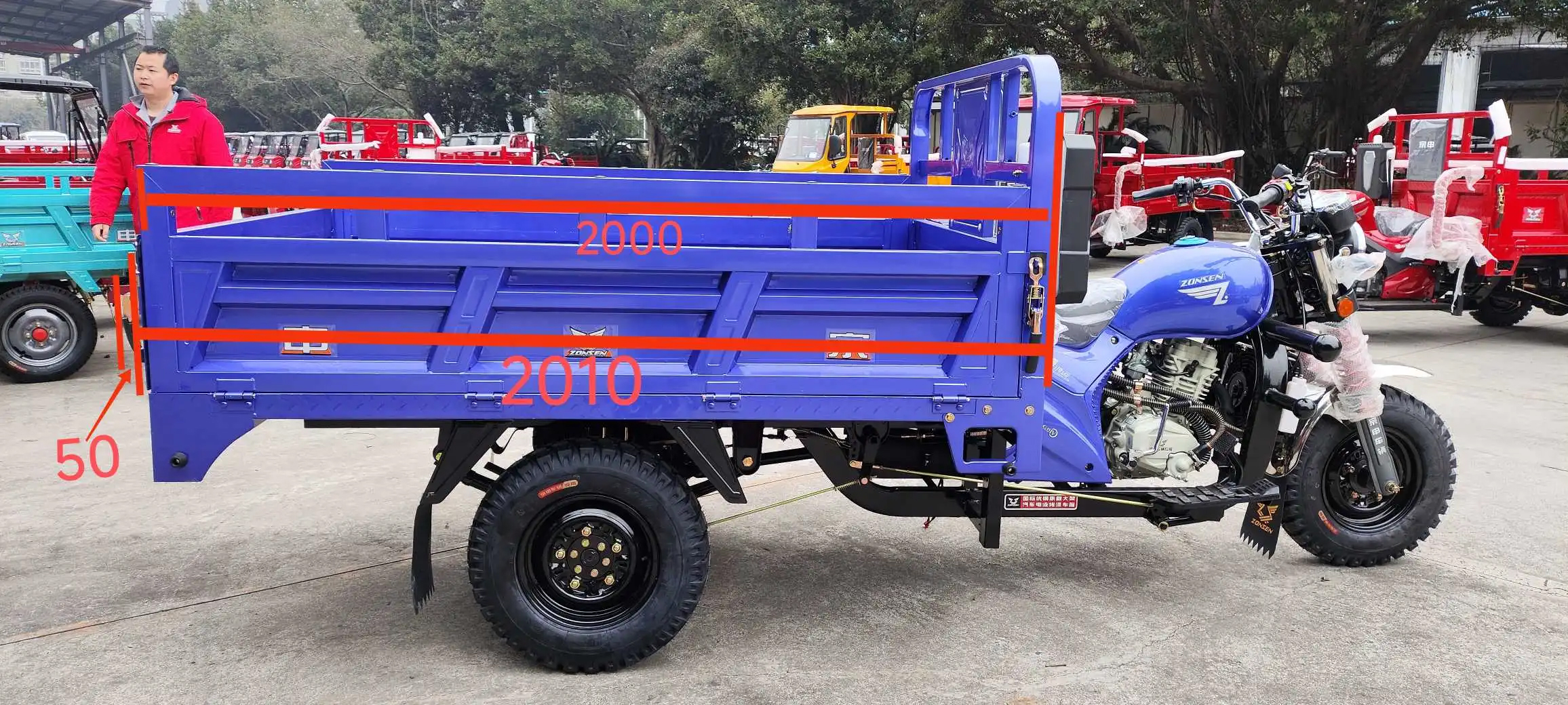 151 200cc Displacement 3 Wheel Gasoline Engine Motorized Petrol Cargo Tricycles for Adults
