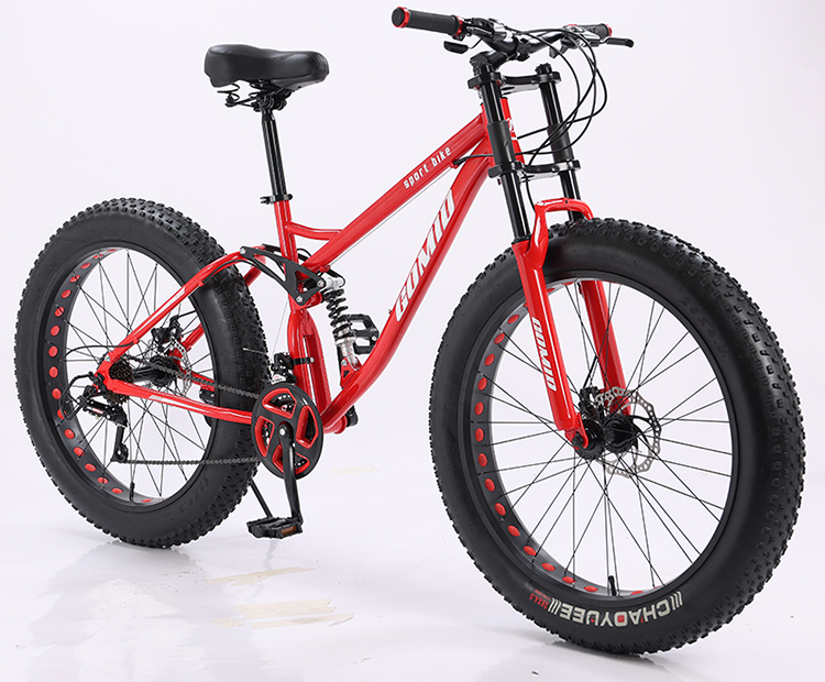 200kg Load Capacity Full Suspension Mountain Cycle Bicycle OEM Customizable Fat Tire Bike for Snow and Mountain Terrain