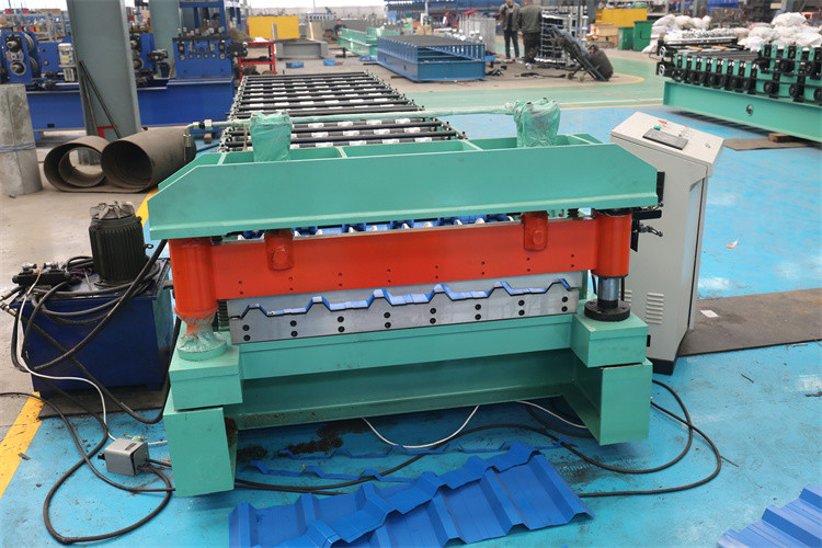 Trapezoidal Metal Roofing Sheet Roll Forming Machine For Zinc Color Steel Ibr Tile