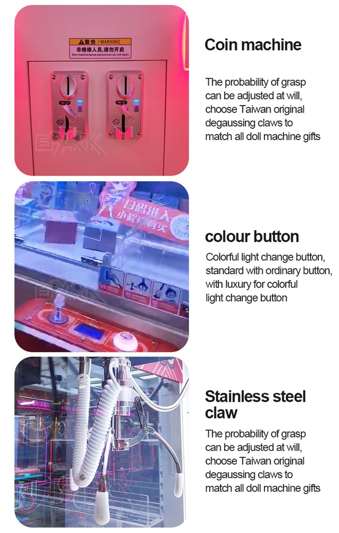 Colorful Coin Operated Doll Prize Vending Machine Mini Plush Toy Charming