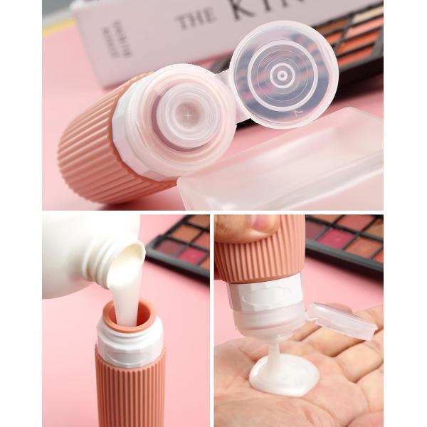 Portable Squeeze Silicone Travel Toiletry Bottles Kit 8 Pack BPA Free