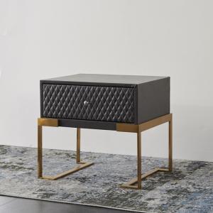 China Luxury Hotel Modern Nightstand Wooden Bedside Table With Metal Legs wholesale