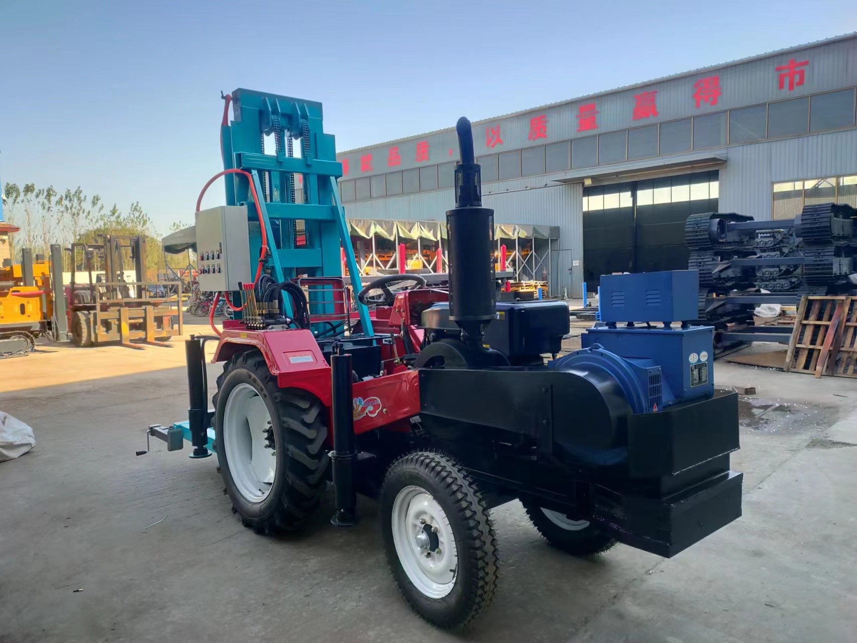 Tractor Pneumatic Borewell Machine For Drilling Hole Diameter 105-200 Mm