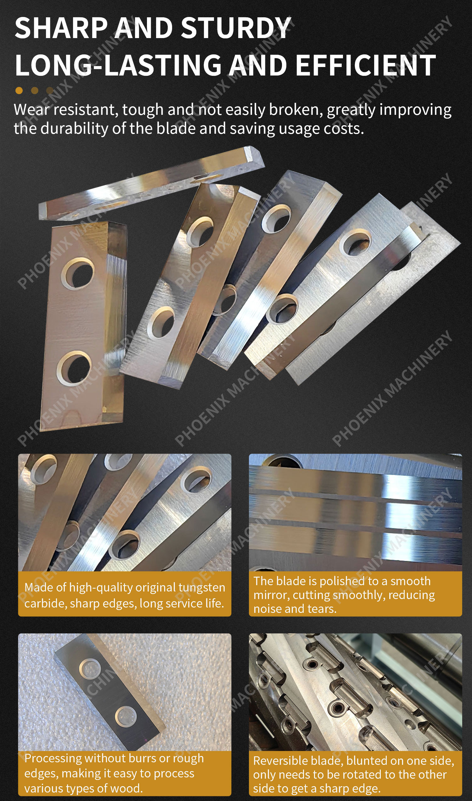 MDF Board Woodworking Carbide Inserts 30x12x1.5 Spiral Cutter Head with 35 Degree Blad