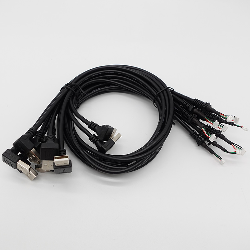 Professional Molex Jst 5-pin To USB2.0 Cable with Strain Relief Right-angle USB Cable
