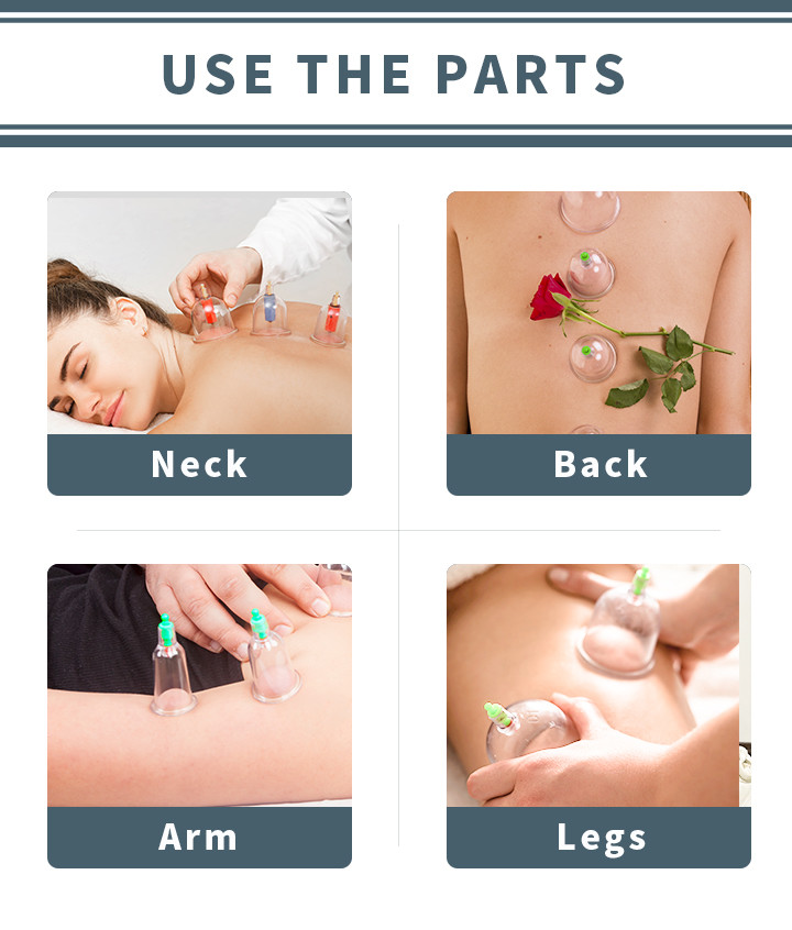 12PCS Plastic Hijama Cupping Set For Body Massage