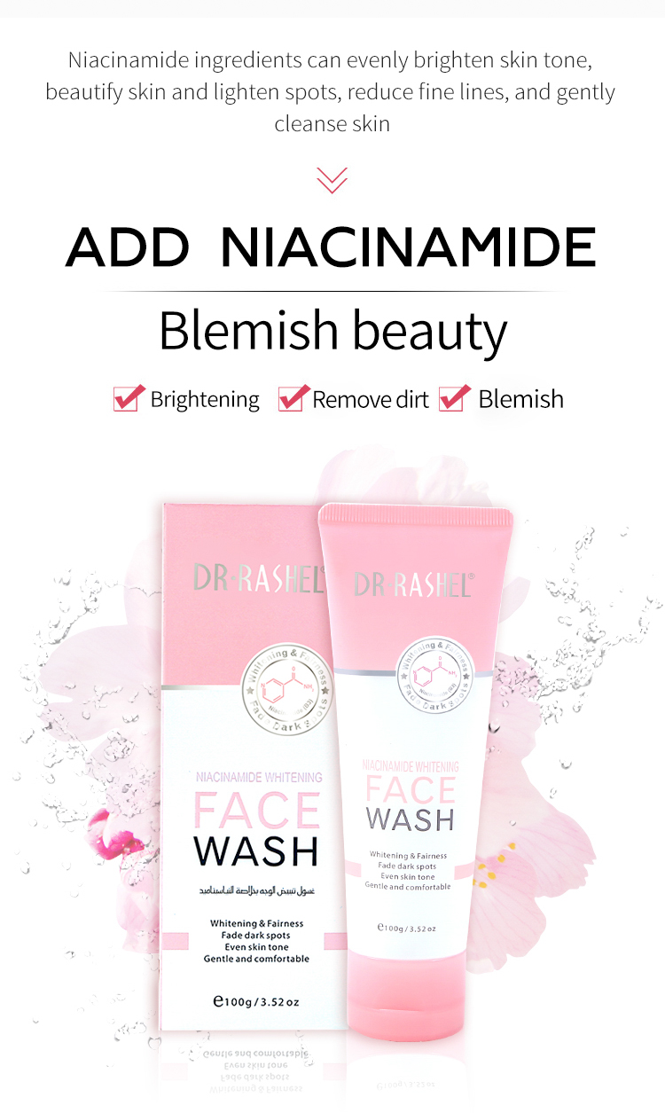 DR RASHEL Face Wash Moisturizing Dark Spots Removal Niacinamide Whitening Face Wash 100ml