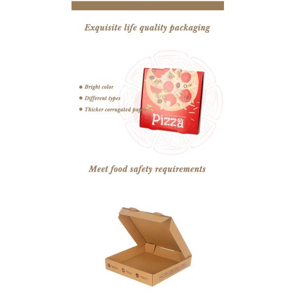 Takeaway Corrugated Cardboard Pizza Boxes Custom Logo Printing