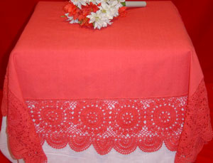 christmas tablecloths cotton and linen, Tablemat, Corcheted Lace Table linen, Tablecloth