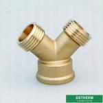 Customized Brass Garden Fittings Two Ways Tube Shut Off Valve Hose Connector For