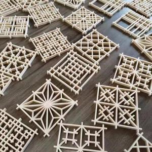 China Japanese Style Home Kitchen Wood Kumiko Wooden Screen Divider Multi Functional wholesale