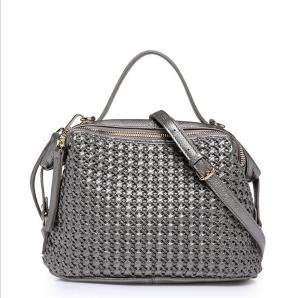 China women handbags first layer leather woven bags designer bucket small handbags wholesale