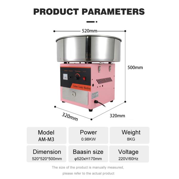 Electric Sugar Floss Sweet Cotton Candy Maker Machine With Basin Size Dia520*H170mm