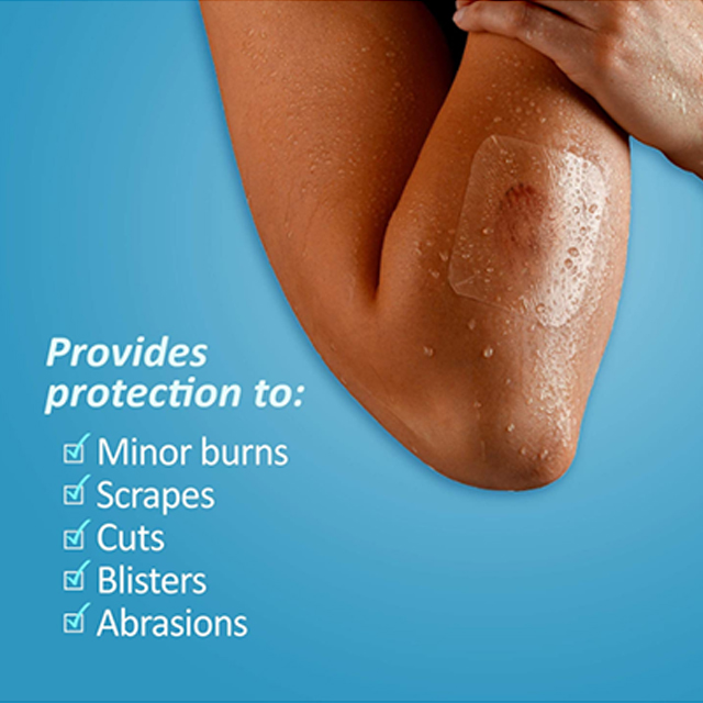 2.75inch Waterproof Transparent Dressing, Provides protection to minor burns, cuts, blisters and abrasions, Assorted Sizes