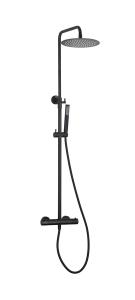 China Matt Black Brass Bath Shower Faucets Thermostatic Temperature Adjustable wholesale