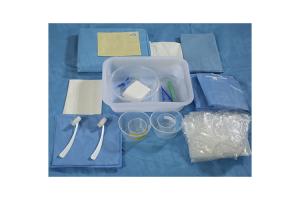 China Angiography Pack Disposable Medical Drapes Packs Blue Color For Wound Care wholesale