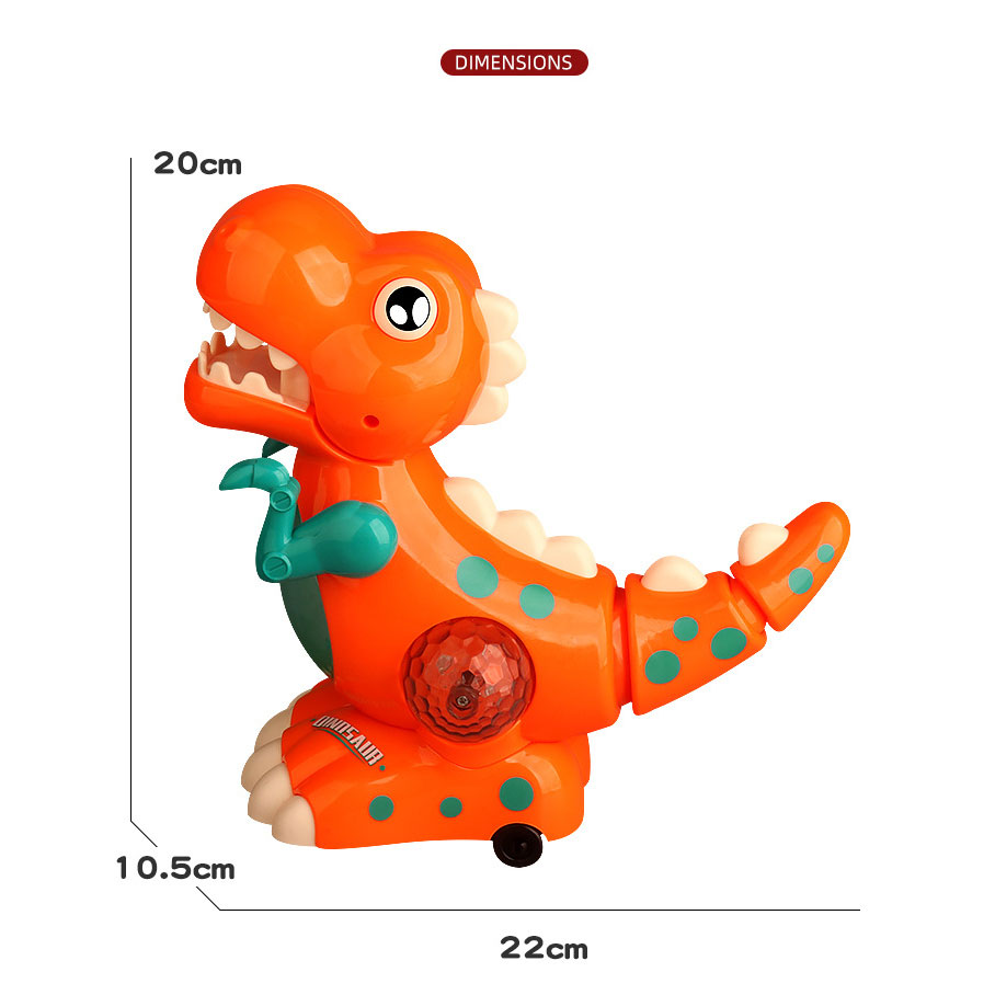 Plastic Electric Dinosaur Model with Music and Lighting Universal Rotation Puzzle Toy