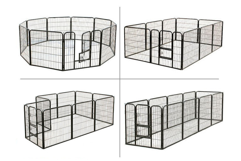 80x80cm x10pcs Black Powder Coated Wire Mesh Small Size Dog Kennel,Pet Cages,Carriers & Houses,Welded Mesh