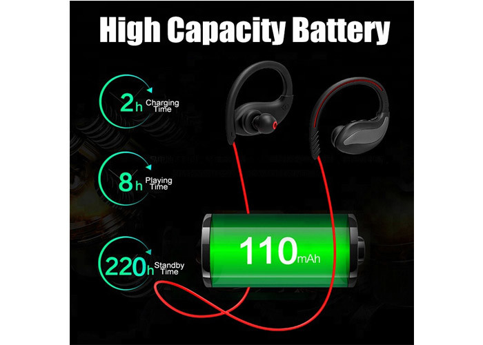 2 Hours Charging Wireless Bluetooth Sport Earbuds Voice Call Supporting