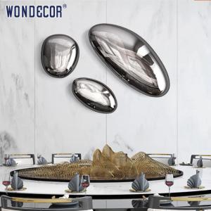 China Abstract cobblestone hotel lobby stainless steel wall decoration sculpture wholesale