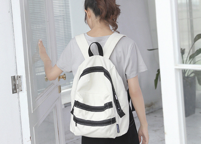 Wholesale Leisure Vintage Teenagers Canvas Sports Backpacks For Student , Lightweight High School Laptop Canvas Rucksack