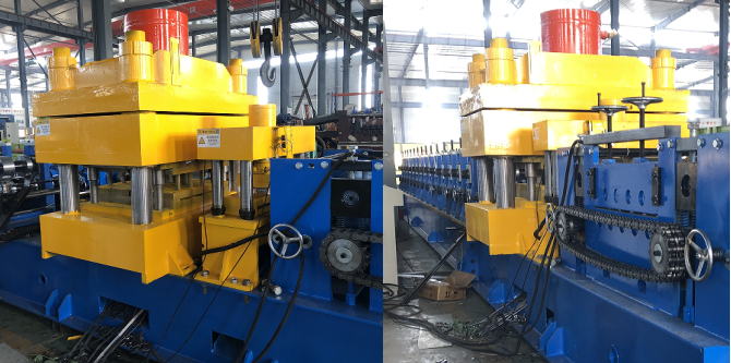 Punching part of the guardrail rolling forming machine