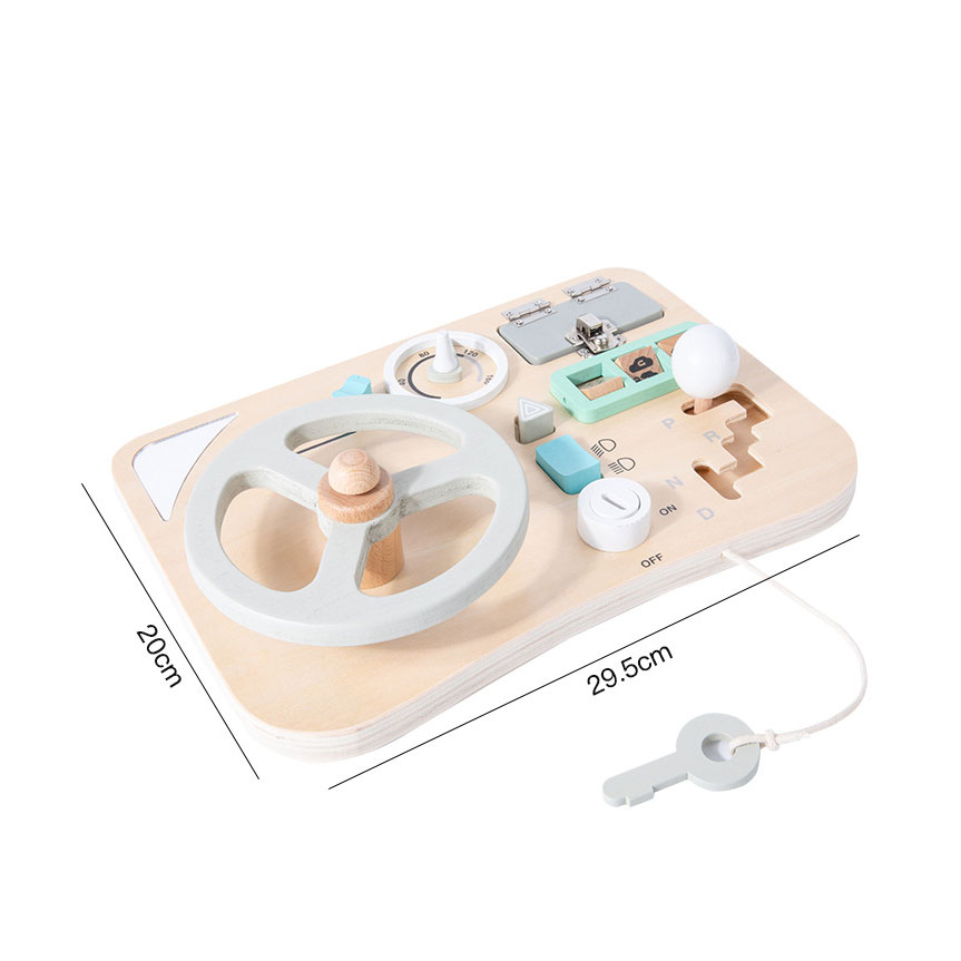 Macaron Design Wooden Busy Board for Early Childhood Education and Cognitive Development