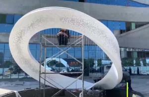 China Modern LED Stainless Steel Artwork Sculpture 3.5 Meter Height wholesale