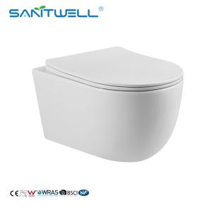 China Hot Sale China Suppliers New design Gravity Flushing Rimless Wall Hung Porcelain Toilet wholesale