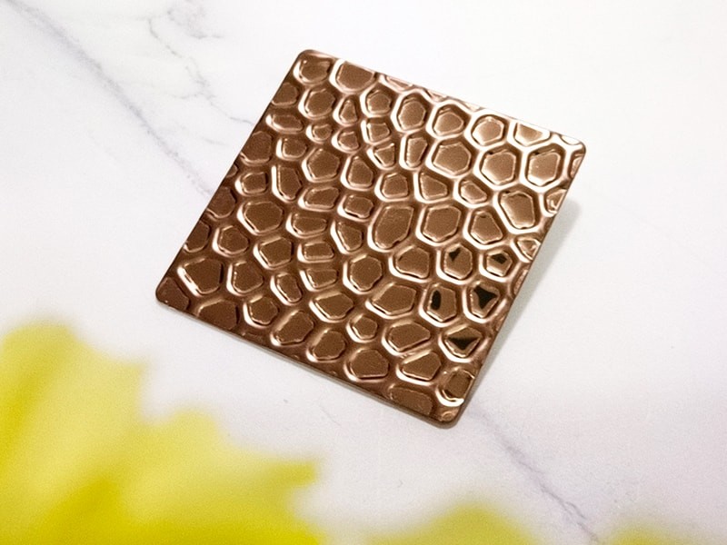 AISI 304 316 PVD Rose gold color honeycomb Patterned plate stainless steel texture Sheet