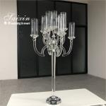 9 Arms 95cm Tall Crystal Glass Candelabras Acrylic Crystal Candle Holder